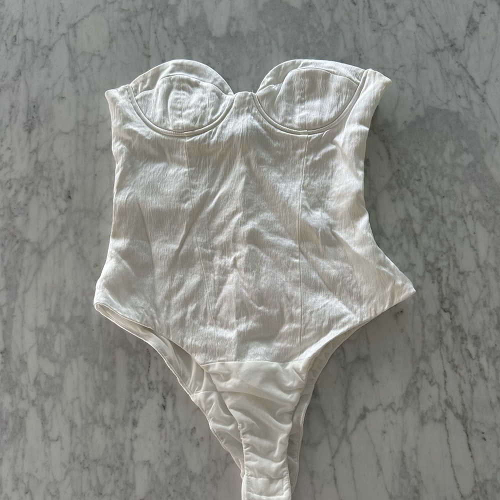 White Satin Zara Bodysuit